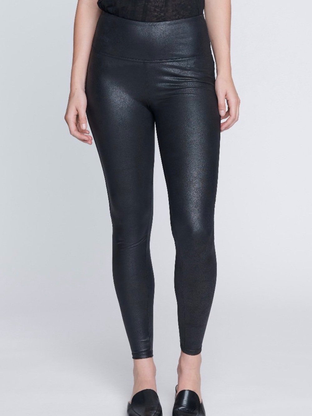 Seven7 Black High-Waist Faux Leather Leggings